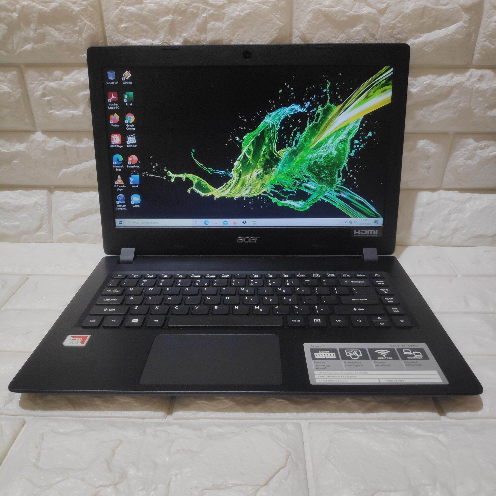 Laptop Acer Aspire 3 A314-21 AMD A4-9120e RAM 4 GB HDD 1 TB | Lazada ...