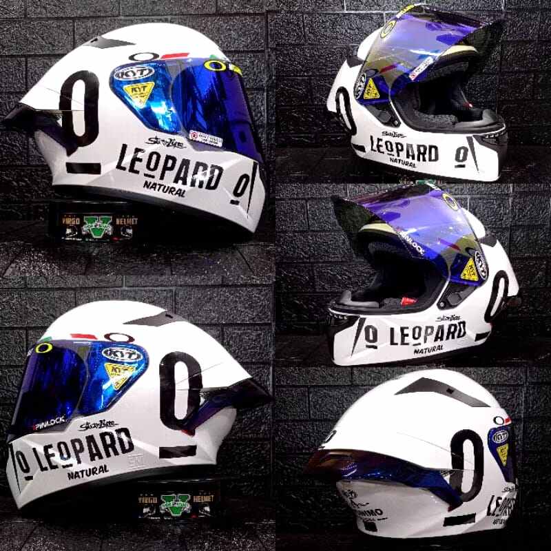 HELM KYT TT COURSE PLAIN WHITE PAKET GANTENG STIKER LEOPARD+SPOILER+ V IRIDIUM ORIGINAL SNI DOT Harga 1,180,000 rupiah*Gratis Ongkir