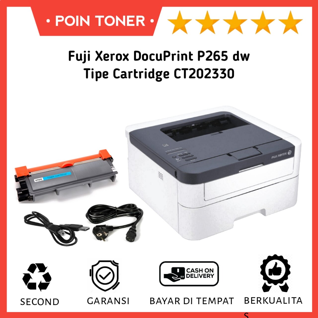 Laser Printer Replace Toner Cartridge Fuji Xerox P265dw Fuji Xerox