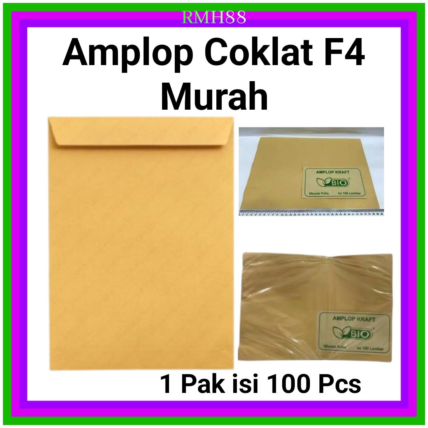 Amplop Coklat Ukuran Folio 1 Pak isi 100 Pcs
