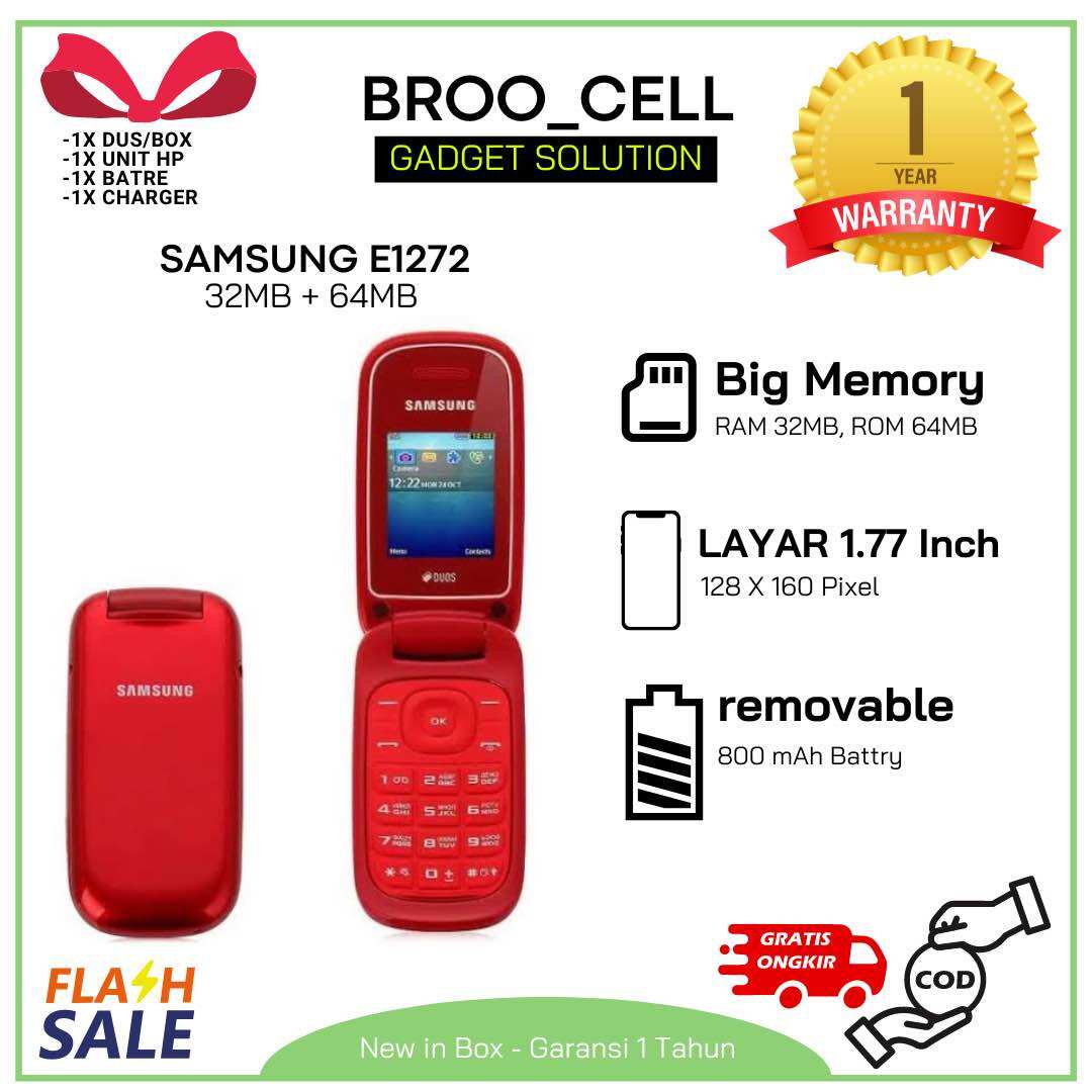 SAMSUNG E1272 - DUAL SIM GARANSI Giá 149,934 Đồng*Miễn phí vận chuyển