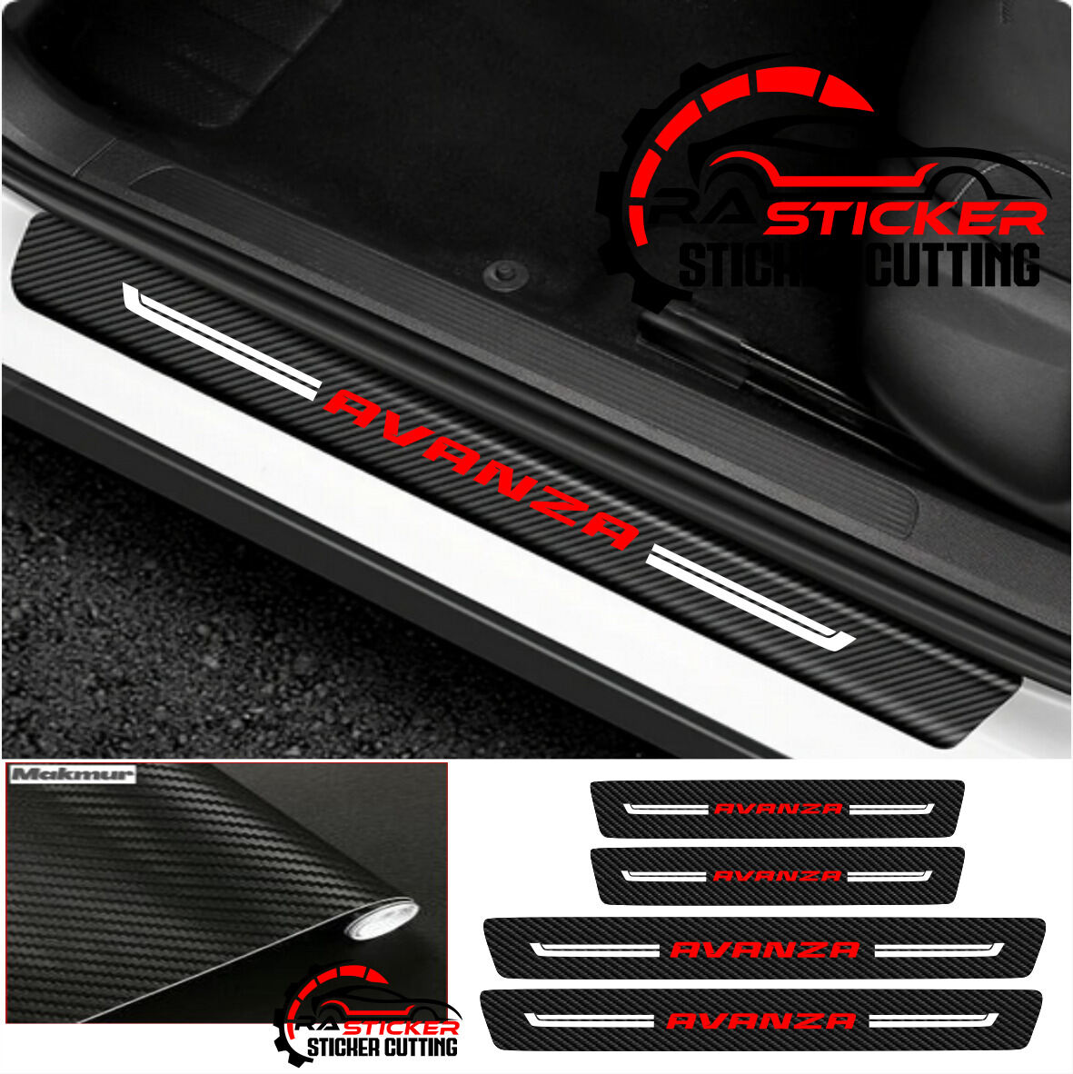 Stiker Pelindung Bahan Carbon Fiber Anti Gores Untuk Mobil Toyota Avanza Harga 35,000 rupiah*Gratis Ongkir