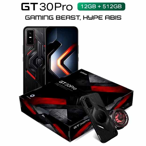 Infinix GT 30 Pro 8/256gb-up to 16GB extended RAM-dimensity 8350 ultimate-6.78 "Amoled + 144hz-108mp-nfc Harga 120,000 rupiah*Gratis Ongkir