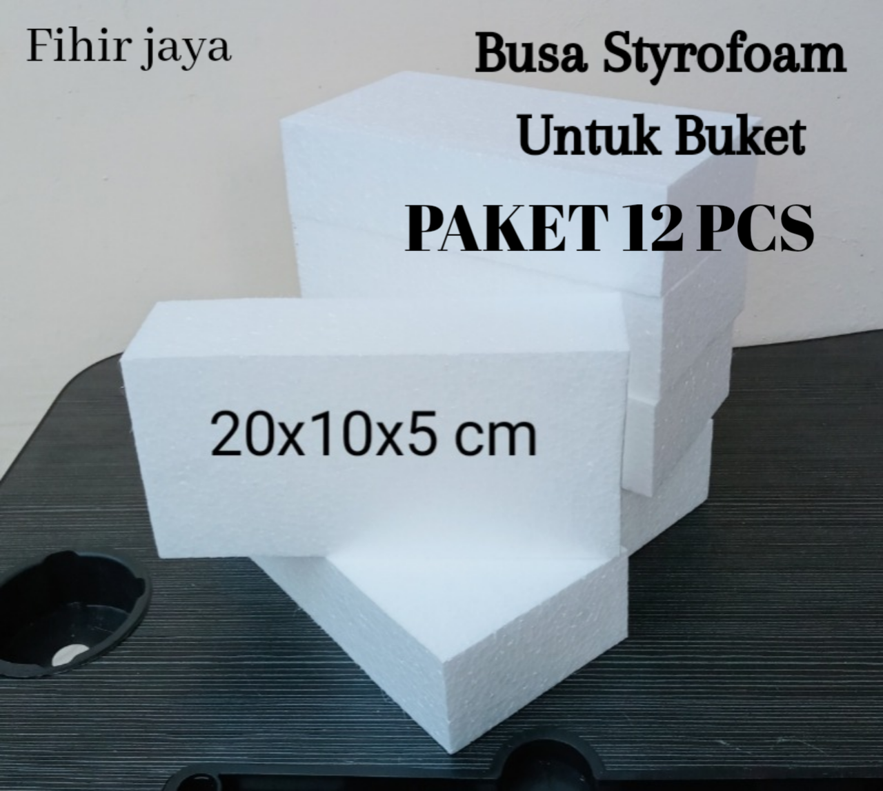 Busa Styrofoam kering 20x10x5cm Isi 12 pcs untuk buket