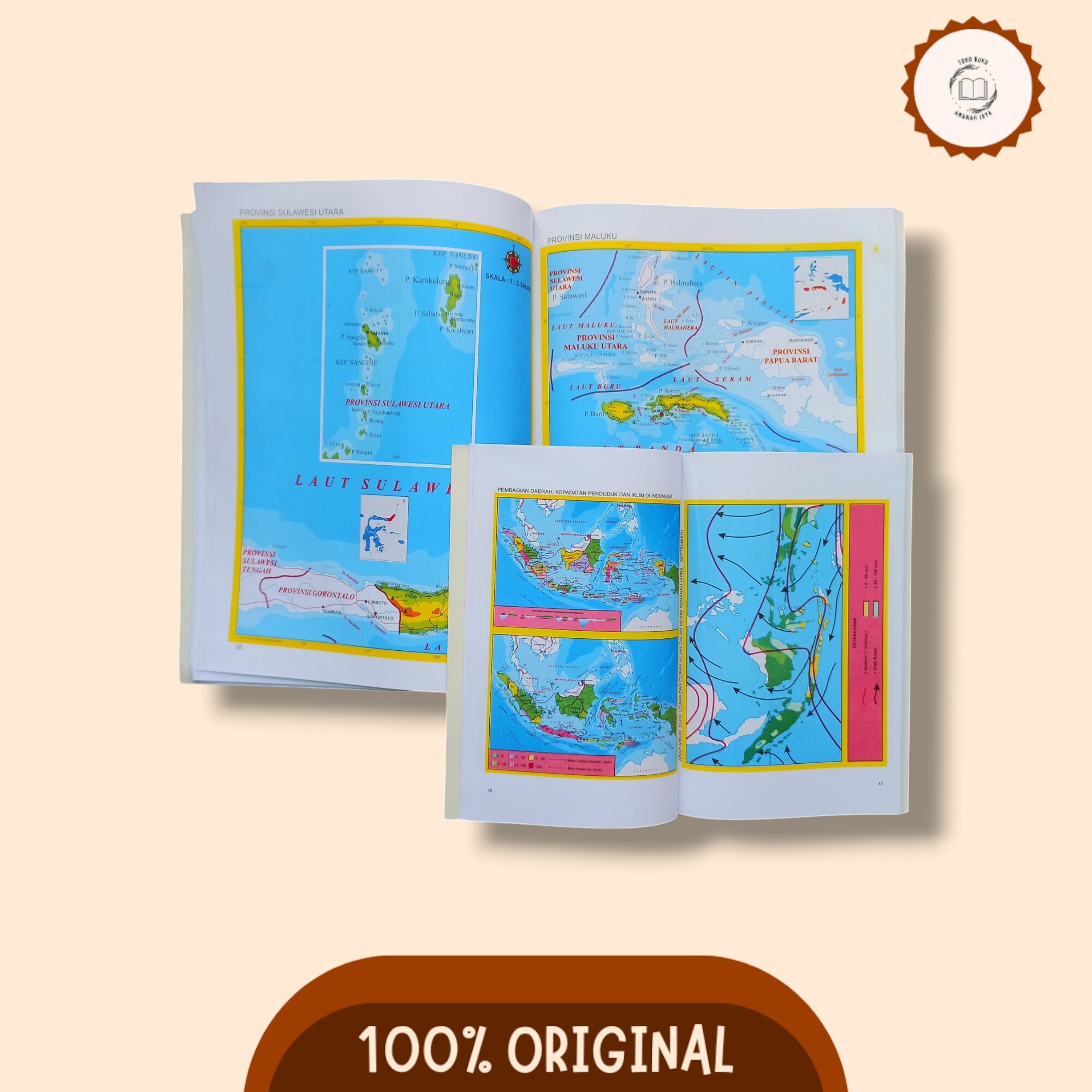 Buku ATLAS Indonesia dan Dunia Edisi 38 Provinsi di Indonesia Untuk SD ...