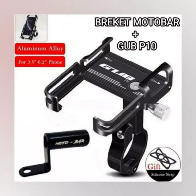 Holder GUB P10 Original dan Bracket Motobar Original Holder HP