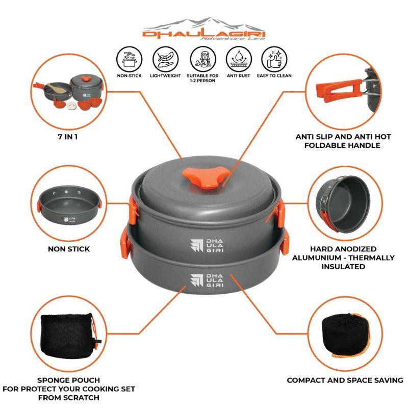 Dhaulagiri Cooking Set Dh 200 - Nesting Alat Masak Camping