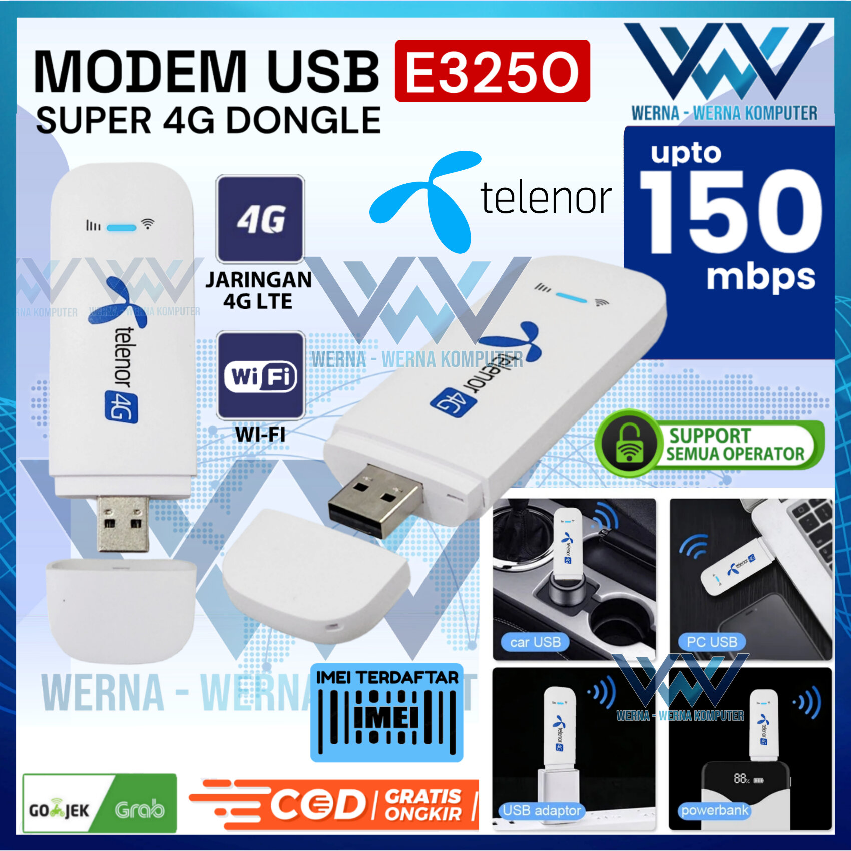 4G LTE MODEM Telenor Wireless WiFi 150 mbps Modem stick Portable | Lazada