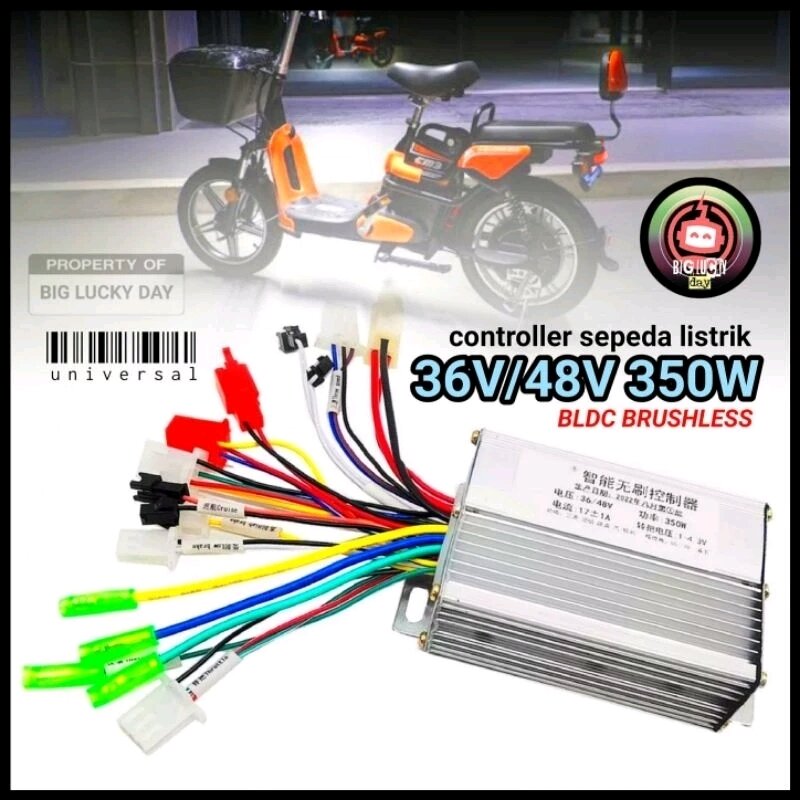 Controller sepeda listrik 36v 48v 350w bldc brushless kontroler