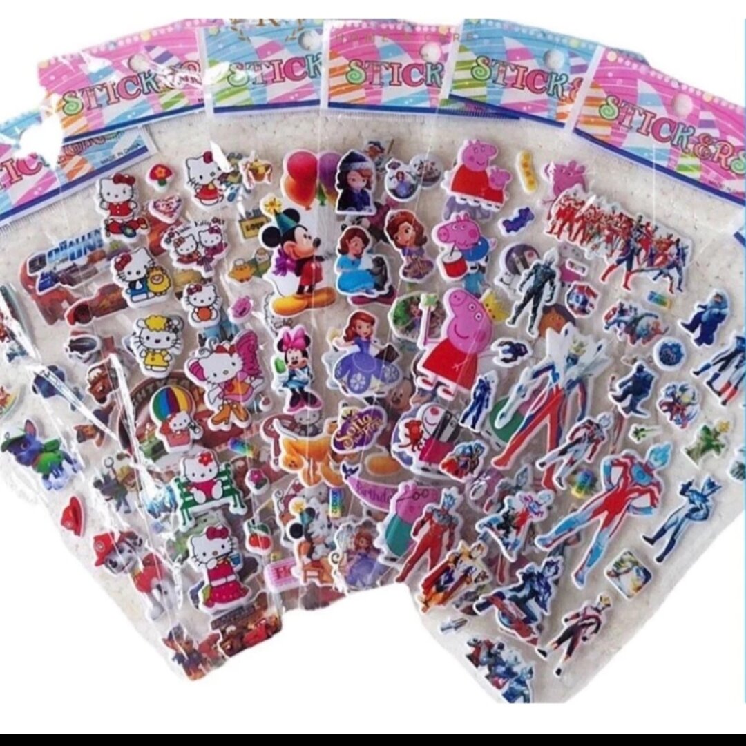 20pcs stiker timbul bening pendek mix