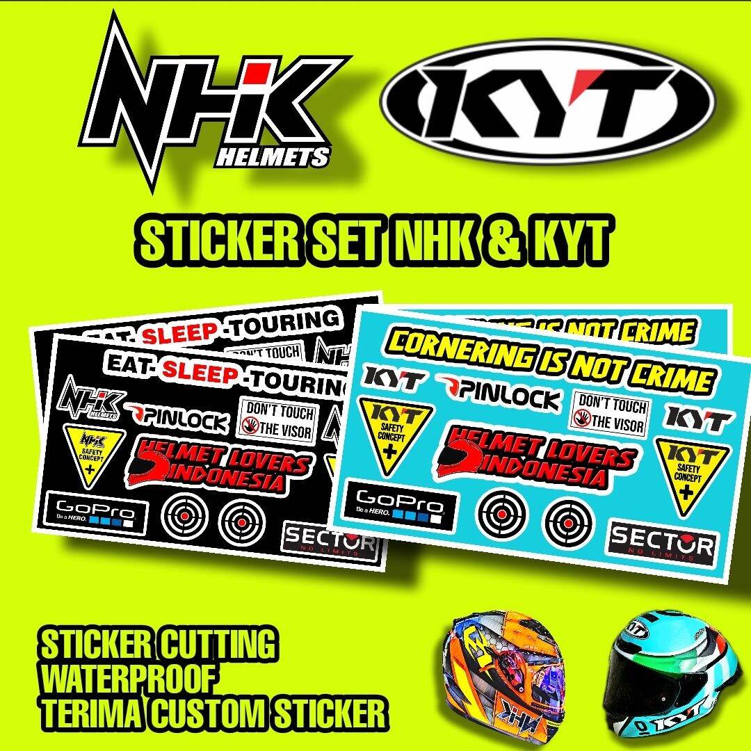 1 Stiker Set Visor Helm KYT NHK Sticker Pack Stiker Cutting