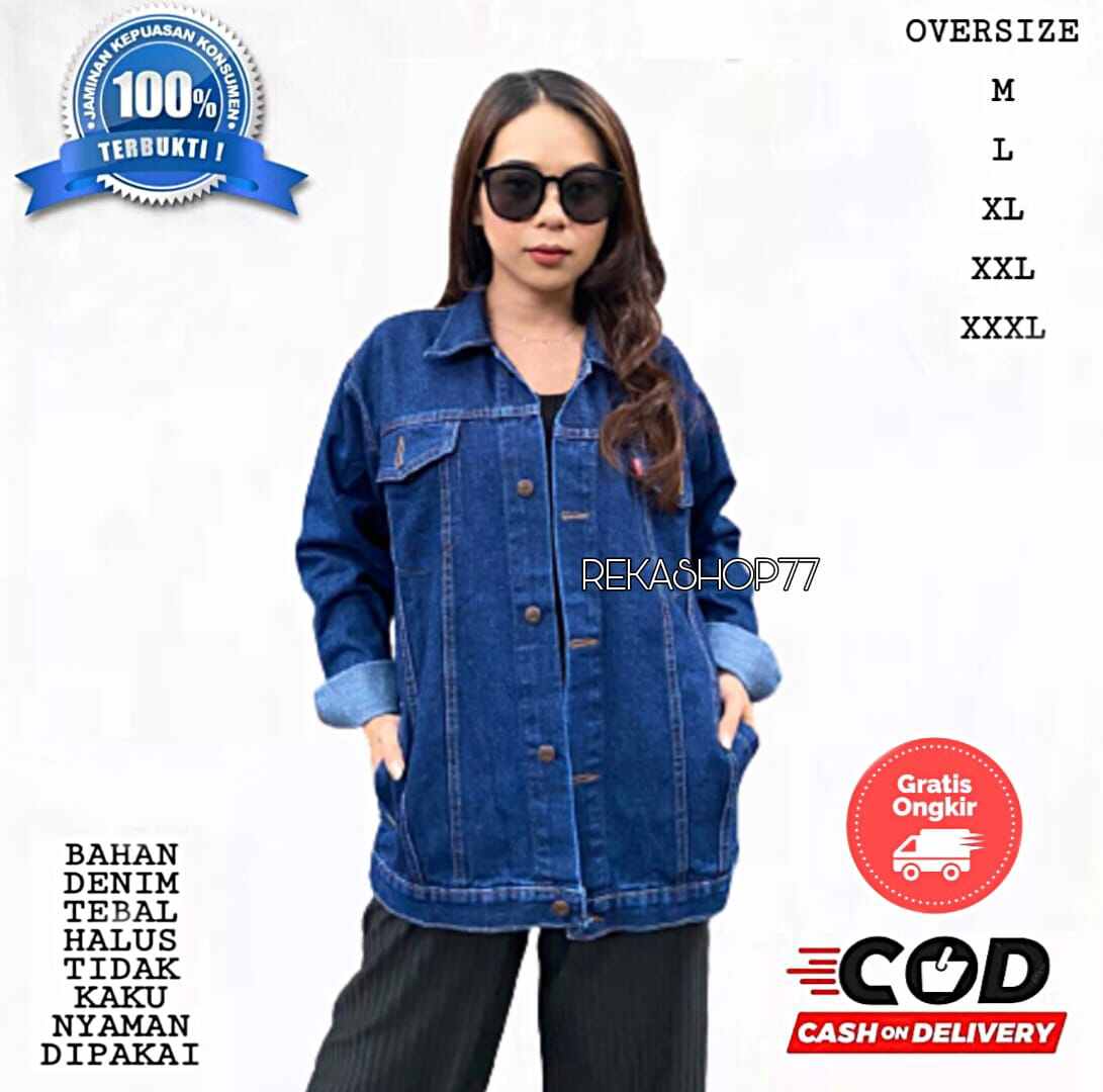 Jaket denim outlet oversize