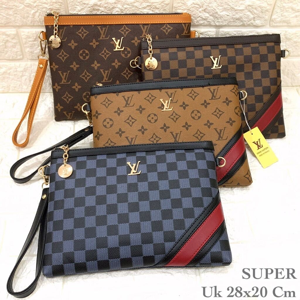 Jual Clutch Lv louis Vuitton Clutch - Handbag Pria Kulit Sapi Asli