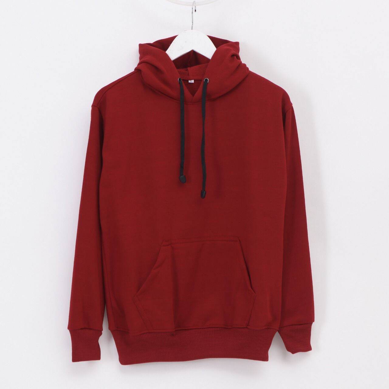 Sweater hoodie deals merah maroon