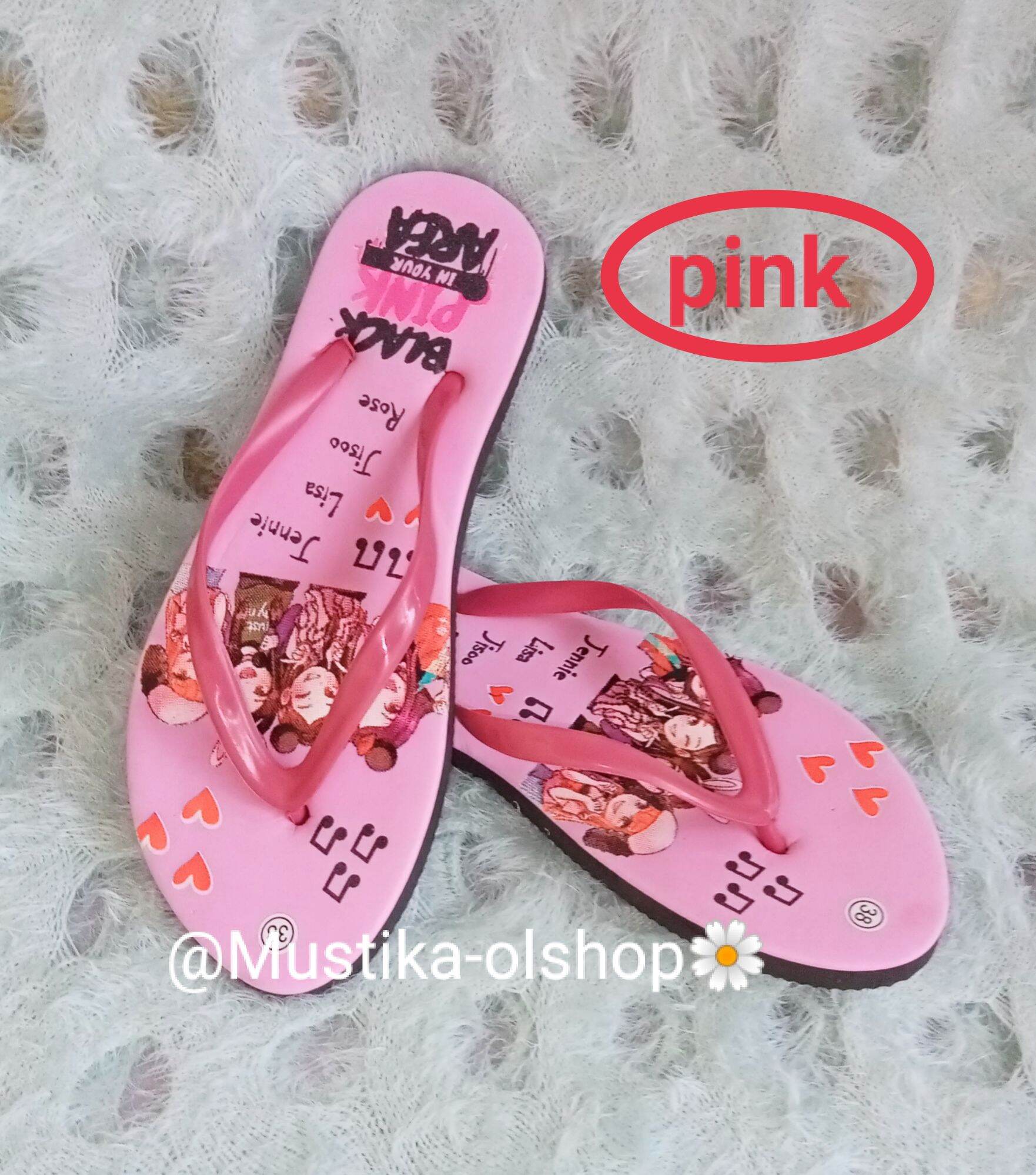 Sandal jepit dewasa blackpink Korean editions size 36 40 Lazada