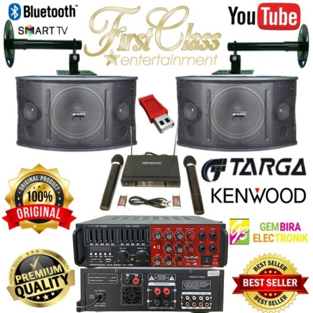 Paket Karaoke Speaker TARGA 10 inch ampli Bluetooth USB Original Sound