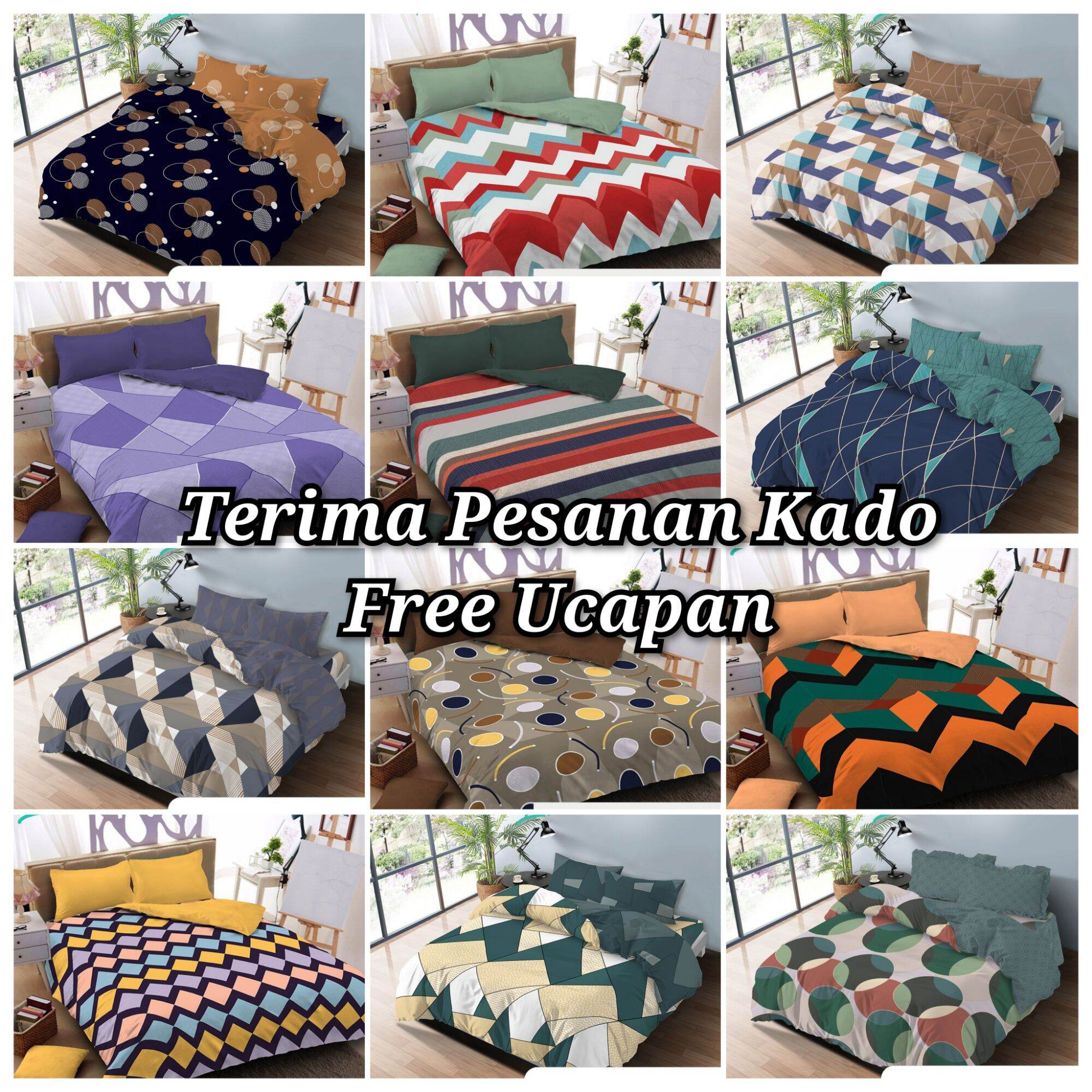 Kintakun Lite Bed Cover Set 180x200 160x200 King Queen 180 160 Motif Garis Cowok pernikahan hadiah