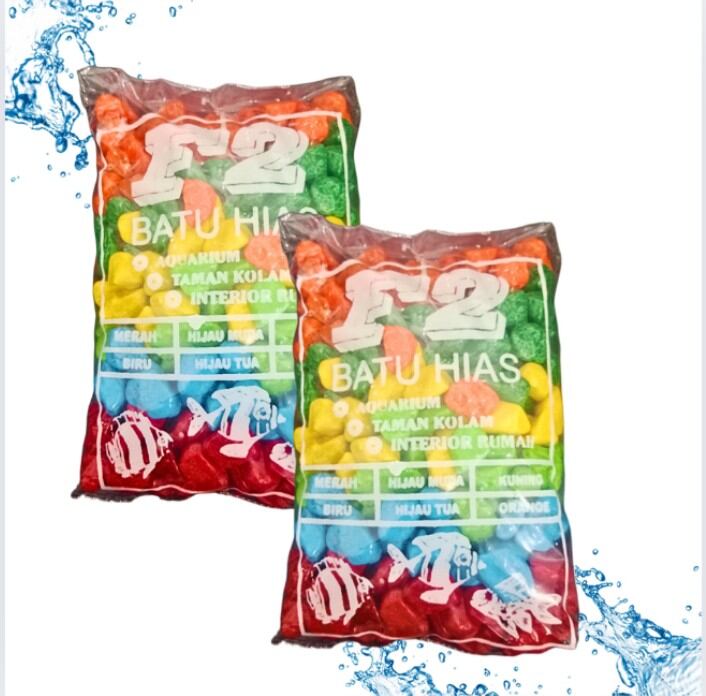 Hiasan dekorasi taman aquarium batu hias warna F2 | F3 LOKAL 500 GR