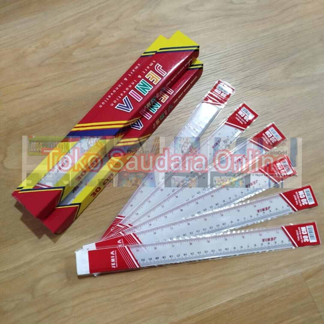 Penggaris Mika Jenia 30cm Harga 1 Pak Isi 12 Penggaris Murah Mika Bening