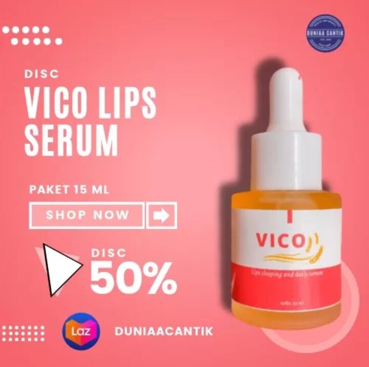 Vico Lips Serum Original 100% Pencerah Bibir Alami , Pencerah Bibir Gelap , Pemerah Bibir Hitam ,Serum bibir , Bibir Hitam , Pemerah Bibir Alami Terbaik