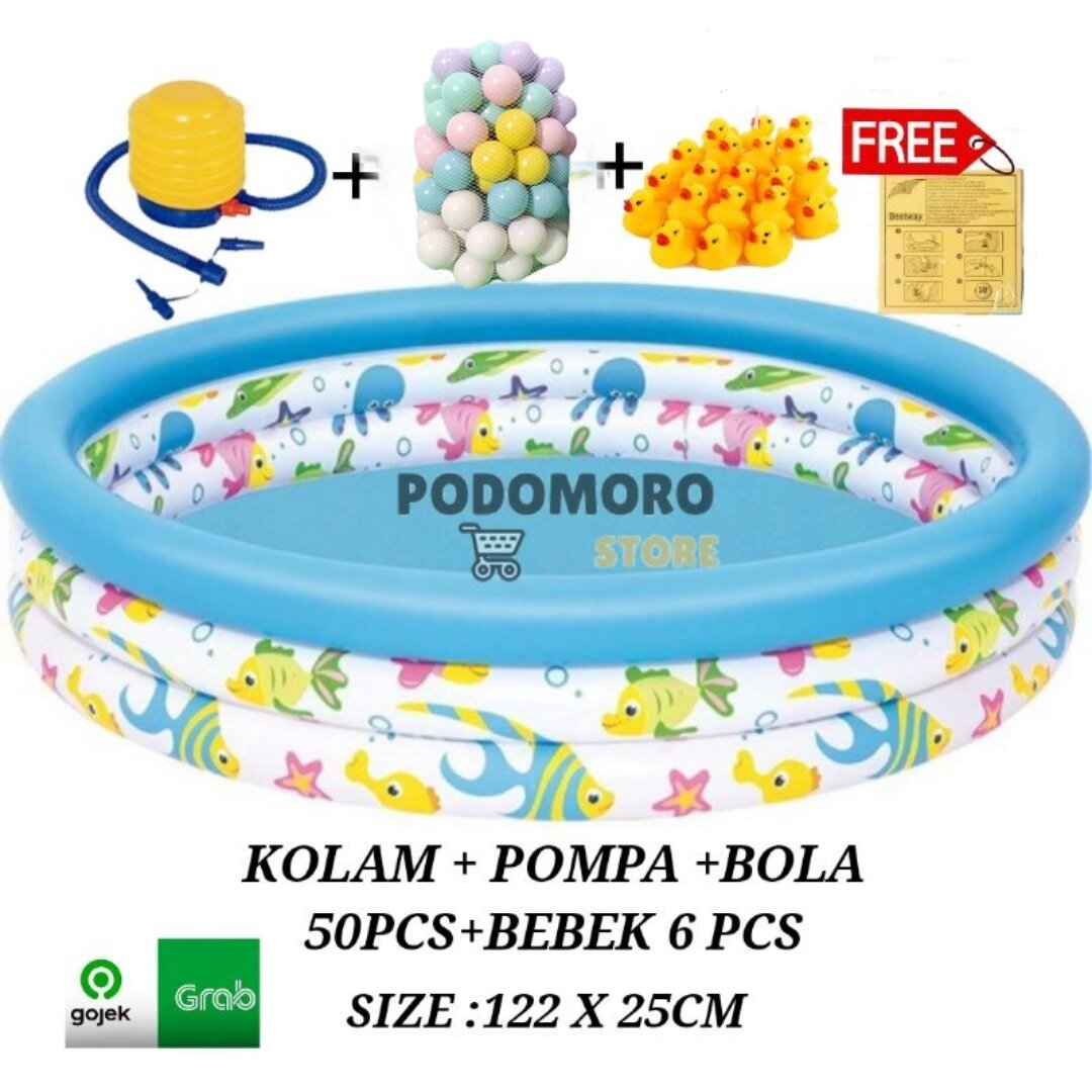 Paket Kolam Renang Anak 51009 mandi bola 122CM paket lengkap - Merek Bestway Harga 109,999 rupiah*Gratis Ongkir