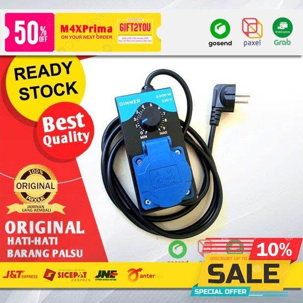 DIMMER 2000 WAT PENGATUR KECEPATAN MESIN BOR GERINDA HEATER PEMANAS SCR