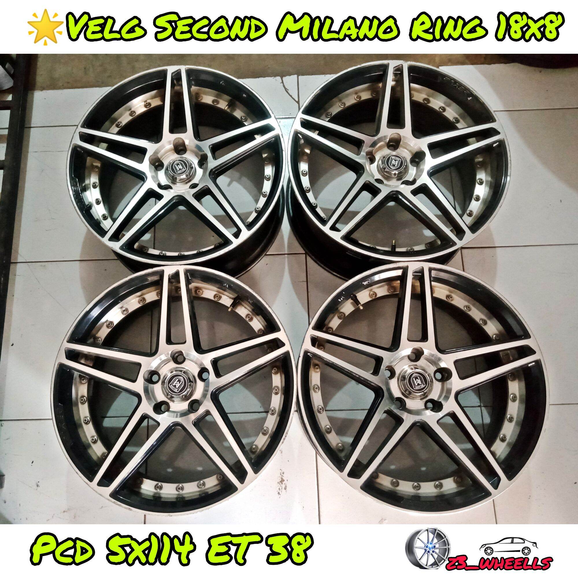 Velg Mobil Bekas Milano Ring 18 Lebar 8 Pcd 5x114 Et 38 Harga 5,500,000 rupiah*Gratis Ongkir