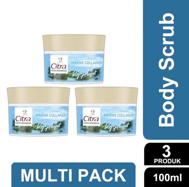 Citra Body Scrubs Marine Collagen Raja Ampat 100 Ml Triple Pack