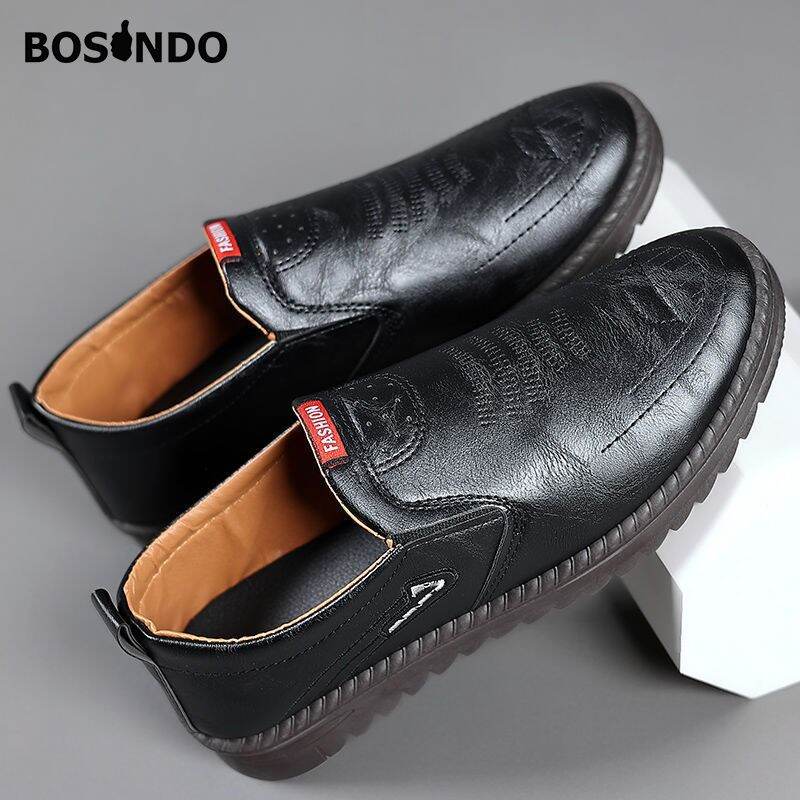 Jual Sepatu K20 Sepatu Pria Slip On Bahan Kulit PU Import Kasual & Formal -  Hitam, 39 - Kota Tangerang Selatan - Bosindo Official