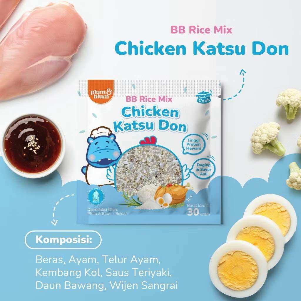 Plum & Blum BB Rice Mix MPASI Siap Masak No MSG 30 GR | Bubur Beras MPASI Bayi Anak 6m+
