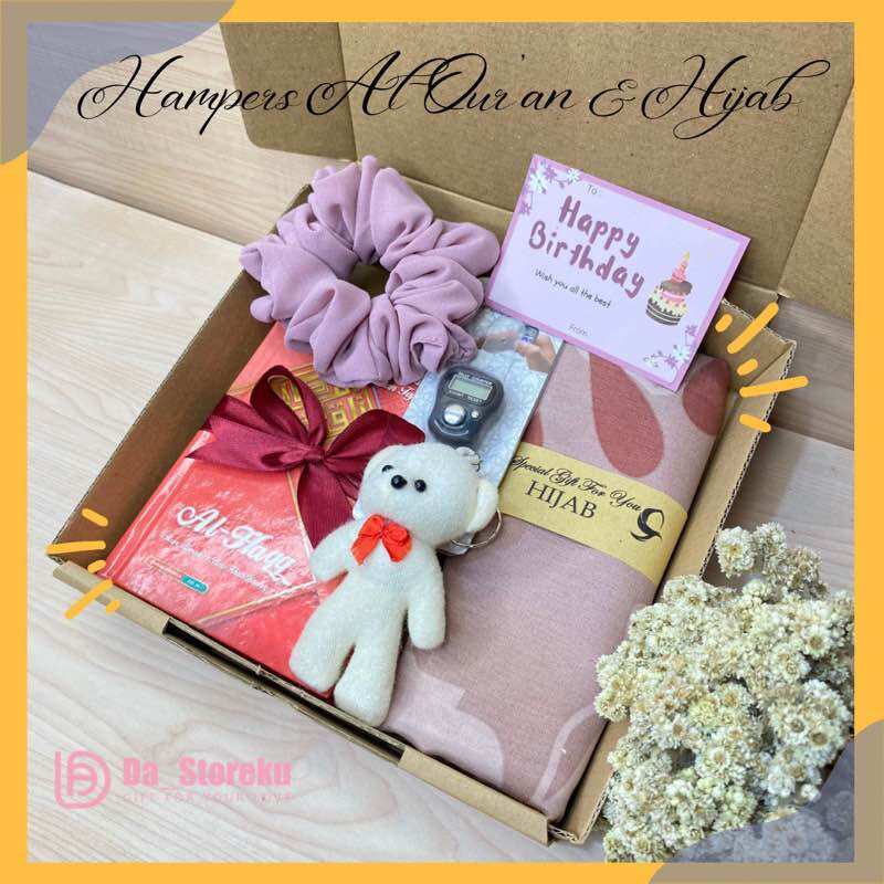 HAMPERS HIJAB AL QURAN MIX KADO ULTAH HARI GURU WISUDA / HAMPERS HIJAB KADO pernikahan wisuda FREE UCAPAN
