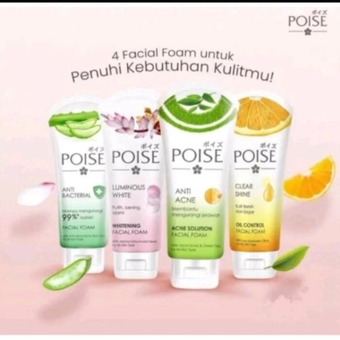 Poise Facial Foam Anti Bacterial Oil Control Anti Acne 100gr