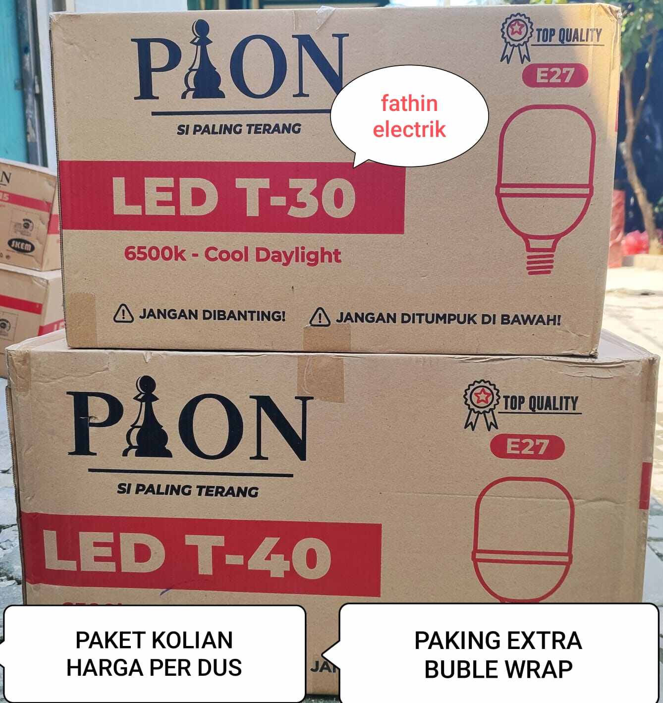 BOHLAM LED / LAMPU LED PION EXTRA BUBLE WRAP PAKET GROSIR 5W-30W - Merek PANALED Harga 322,500 rupiah*Gratis Ongkir