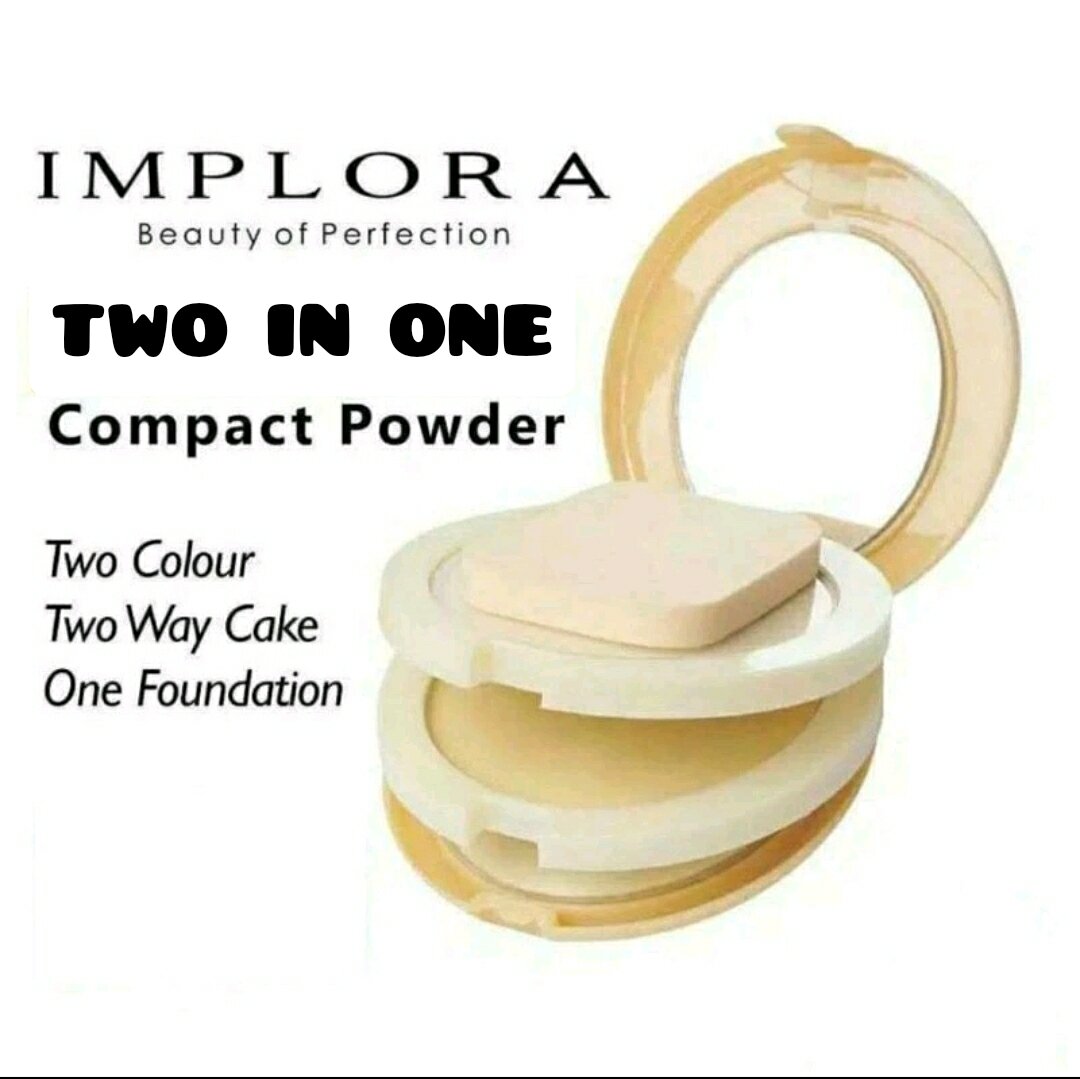 [IMPLORA] COMPACT POWDER/ TWO COLOUR/ TWO WAY CAKE/ ONE FOUNDATION ...