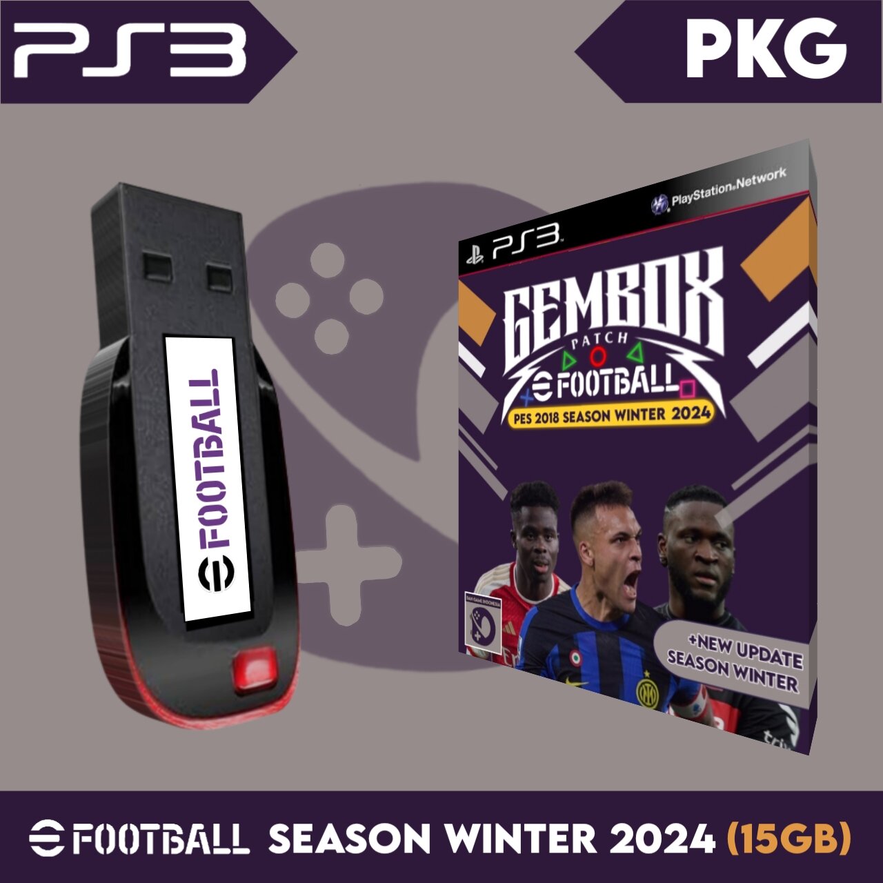 Games PS3 eFOOTBALL 2024 / PES 2024 GEMBOX via Flashdisk PKG Lazada Indonesia