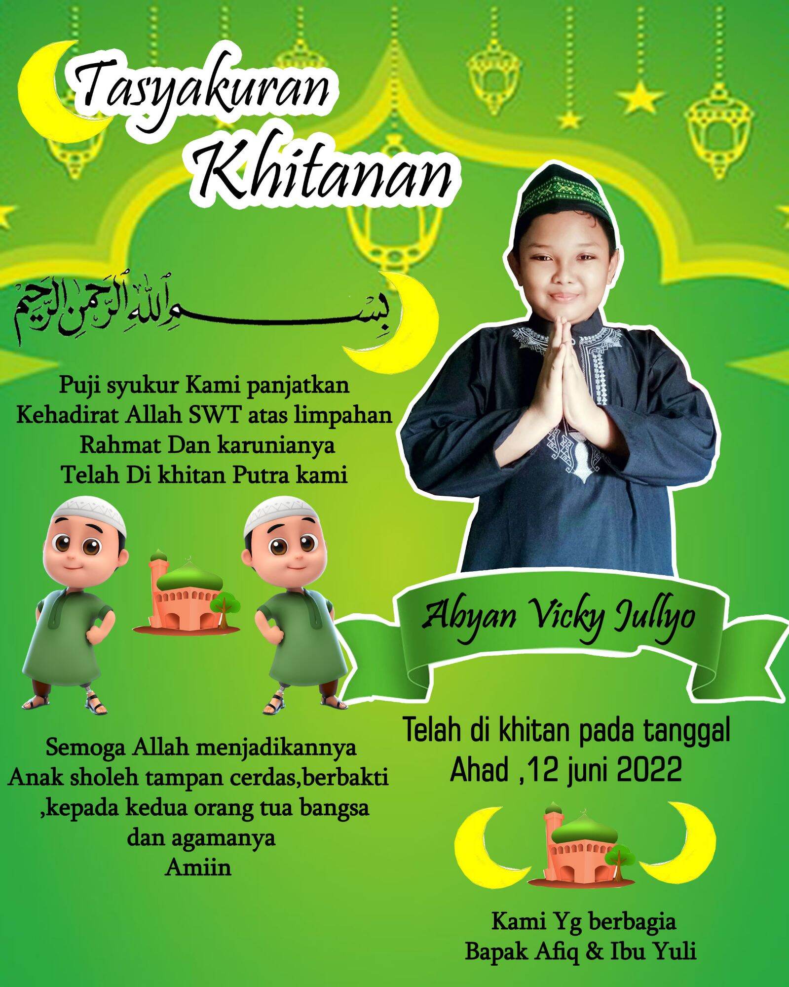 Kartu Ucapan Tasyakuran Khitan Isi 100 Pcs Lazada Indonesia