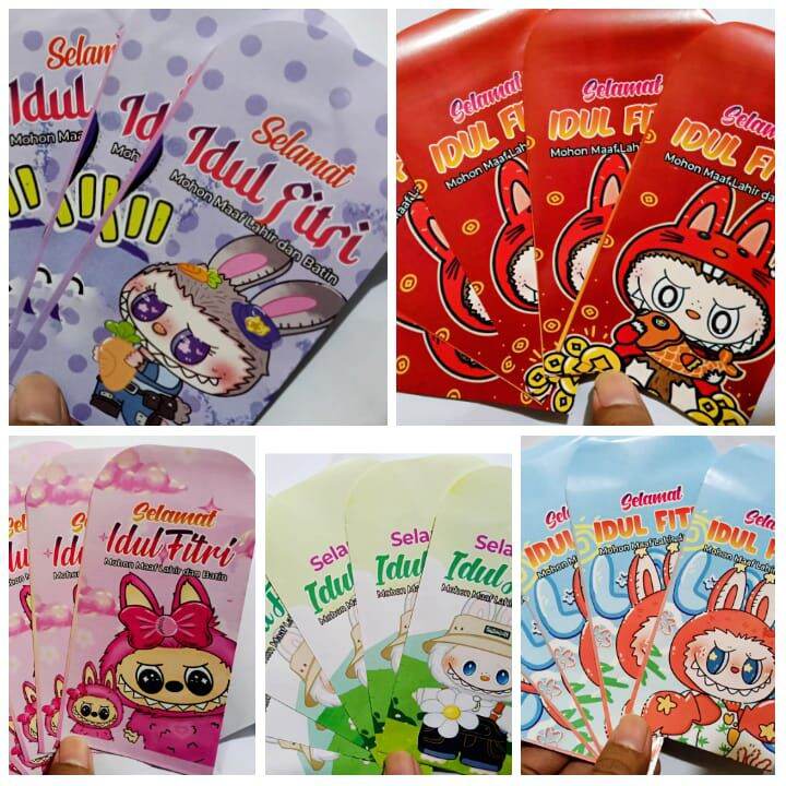Amplop Idul Fitri Labubu 100pcs/ 50pcs/ Amplop lebaran terbaru 2026 MIX