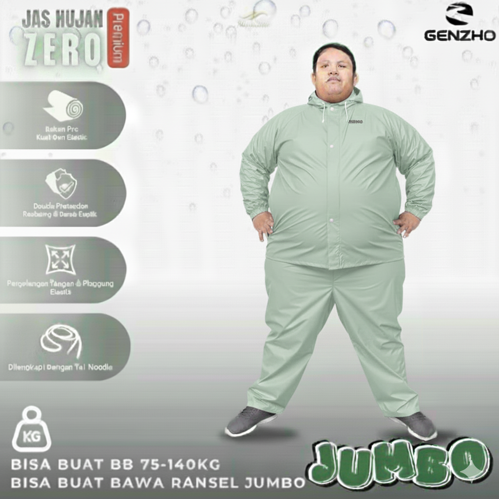 Unisex Raincoat Best-Selling Jumbo Suit Raincoat Genzho Raincoat Harga 15,985 rupiah*Gratis Ongkir