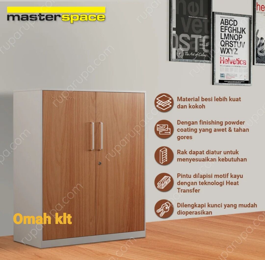 rak lemari kabinet filling cabinet besi MASTER SPACE 2 pintu low ...
