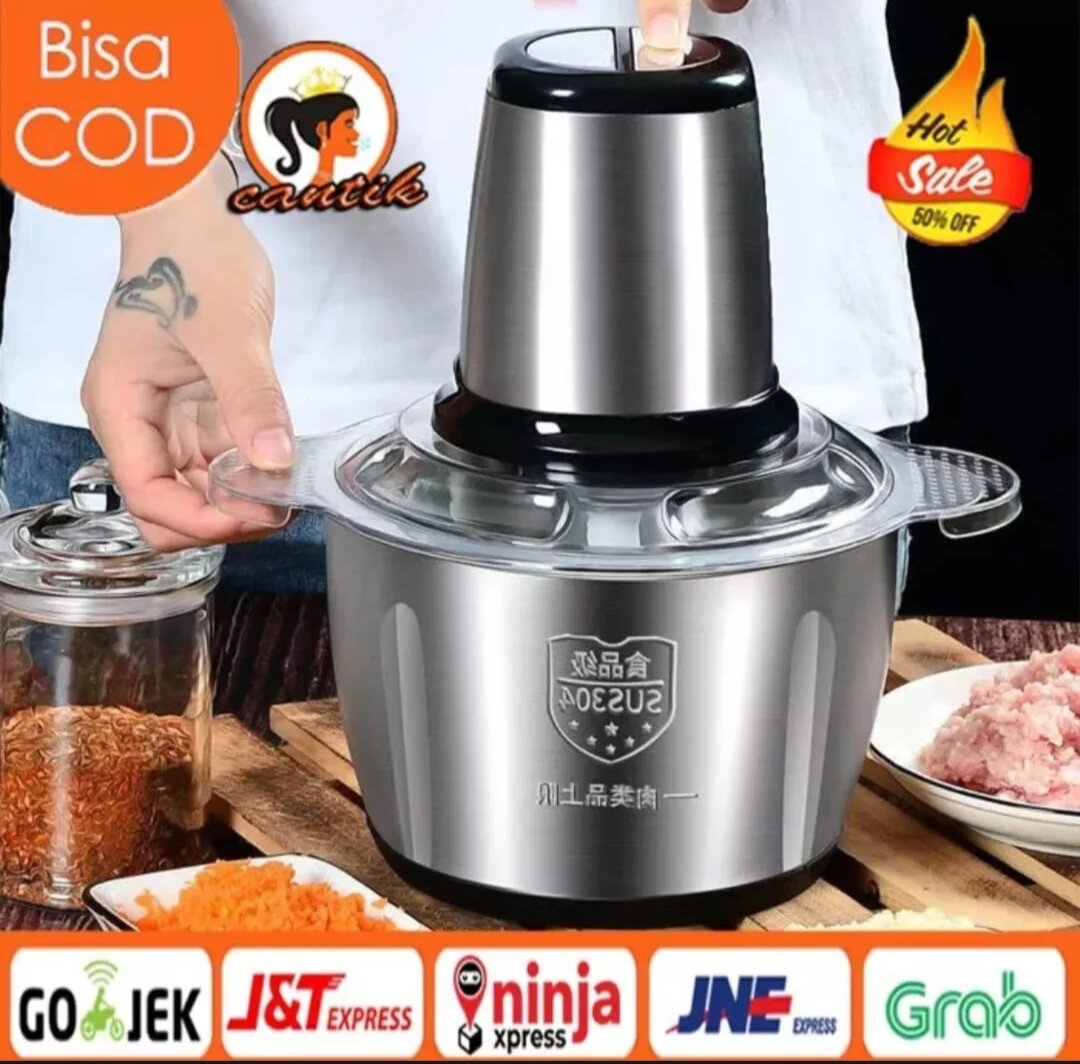Chopper Blender Daging Penggiling Meat Mincer Elektrik " STAINLESS STEEL CHOPPER GRINDER "
