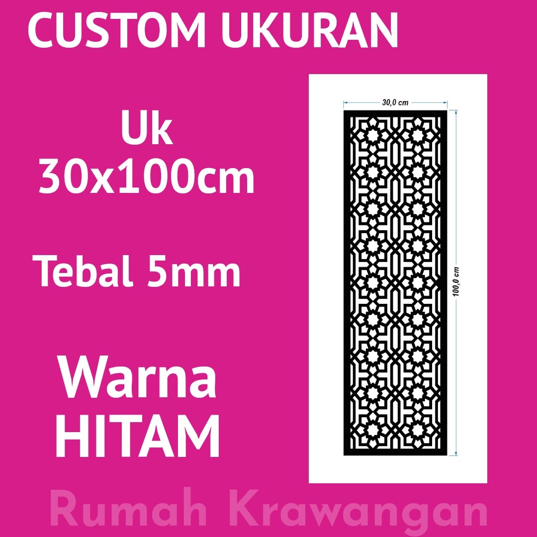custom krawangan pvc board/foam board uk 30x100cm tebal 5mm warna hitam