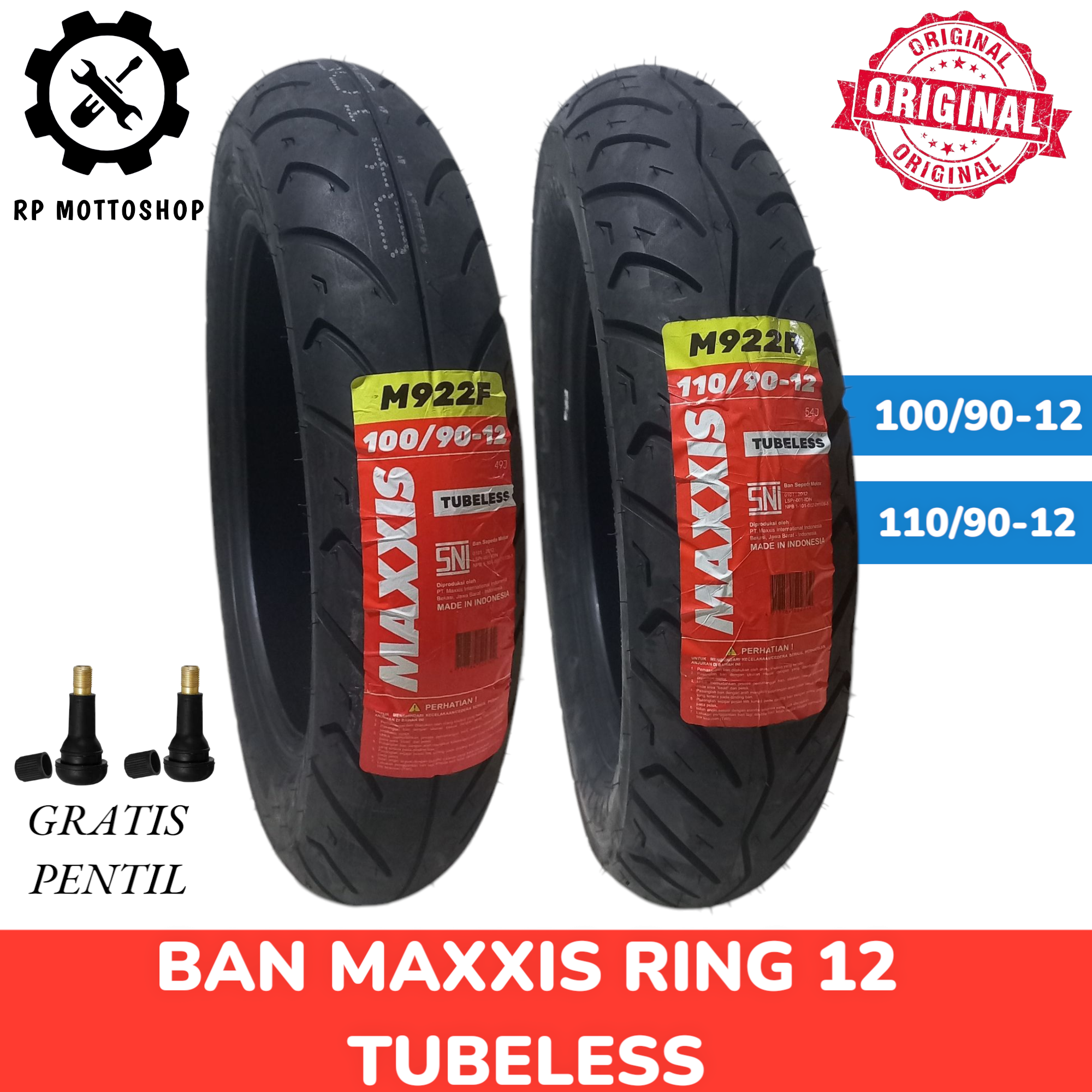 BAN TUBLES MAXXIS RING 12 BAN LUAR SCOOPY DONAT RING 12 ASLI MERK MAXXIS Harga 302,700 Ringgit*Penghantaran Percuma