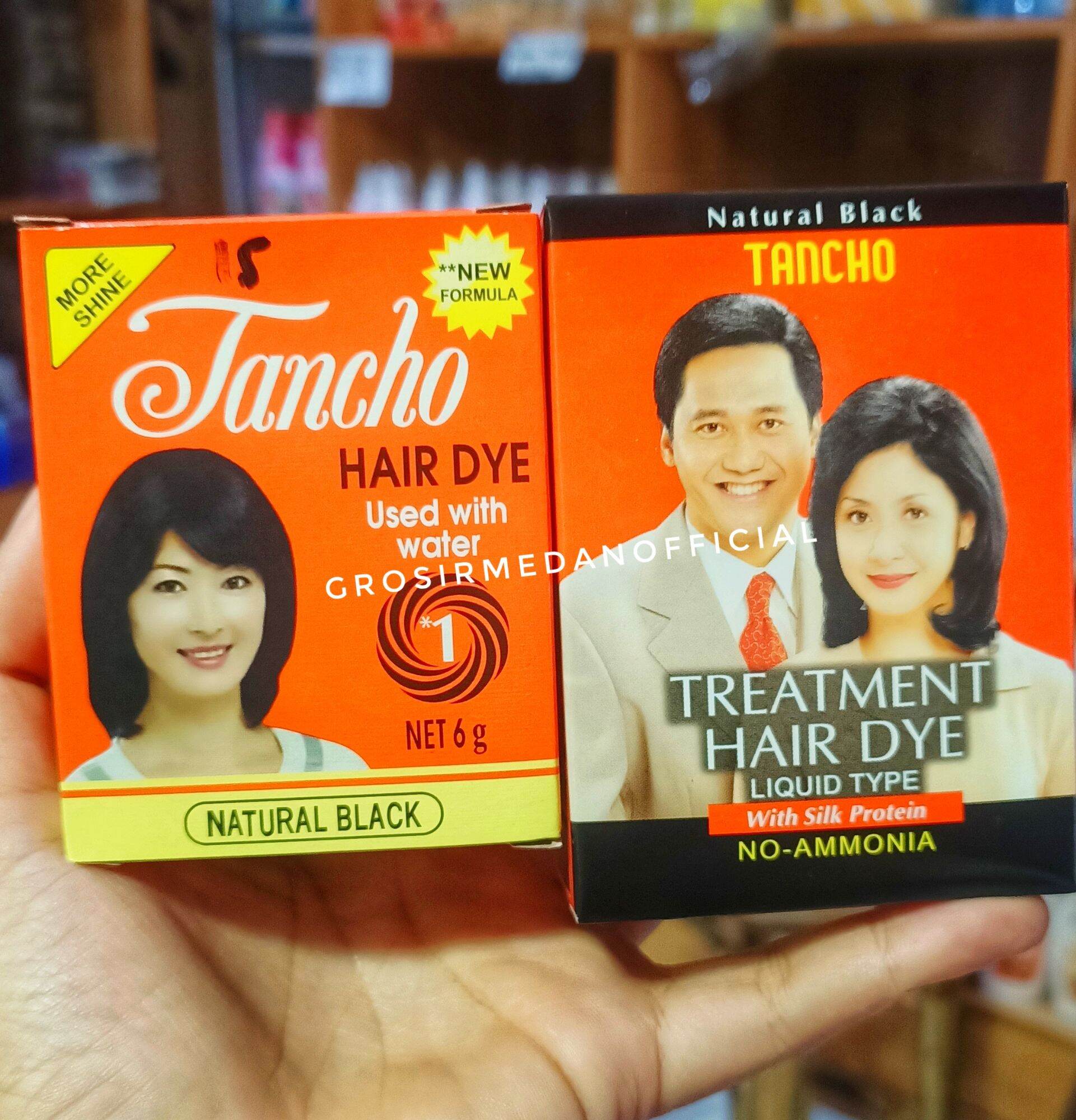 TANCHO NATURAL BLACK CAT RAMBUT WARNA HITAM TANCO HAIR DYE WITH SILK