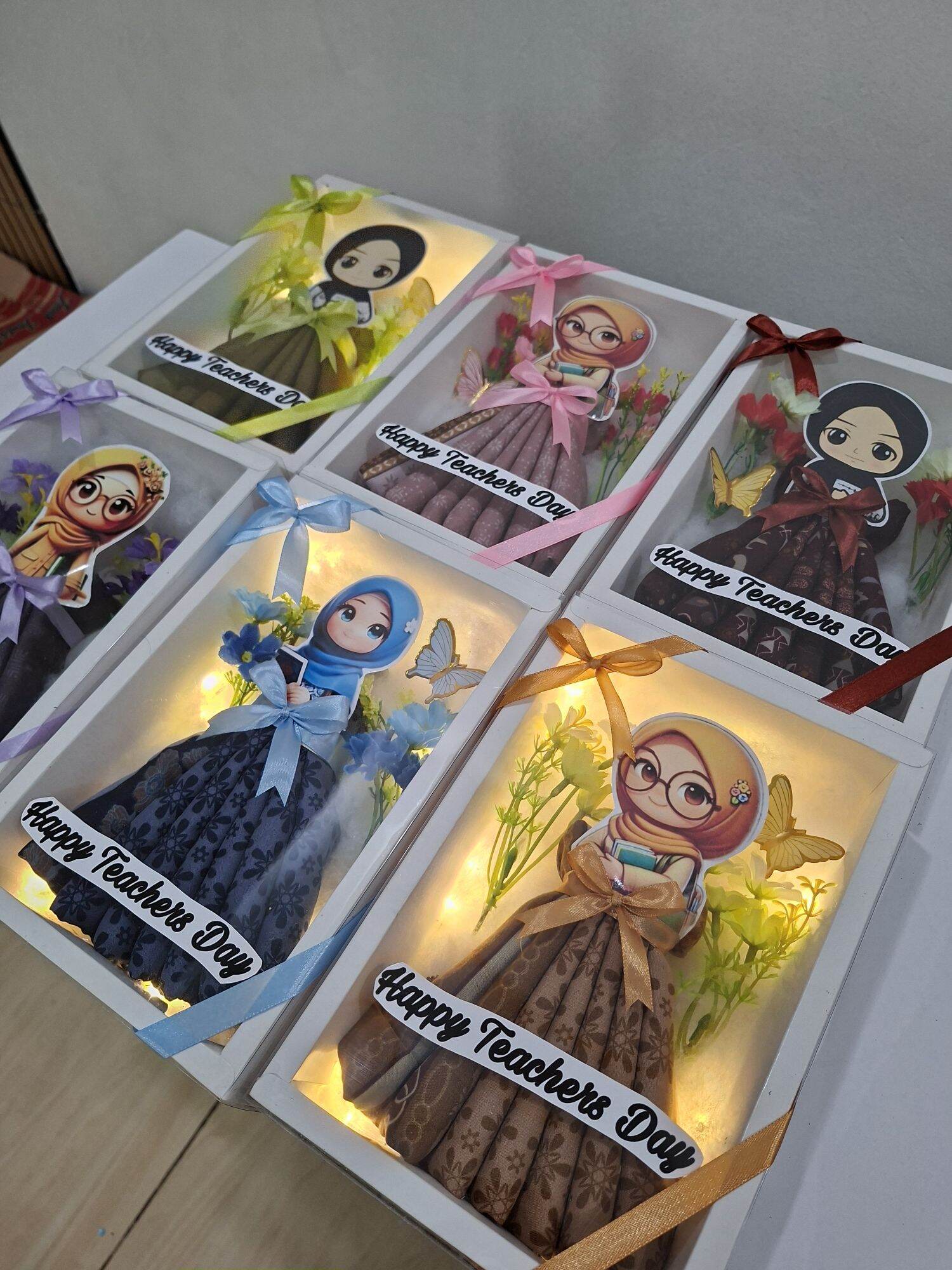 Hari Guru hadiah - hadiah box Hijab Headscarf Free Led Lights