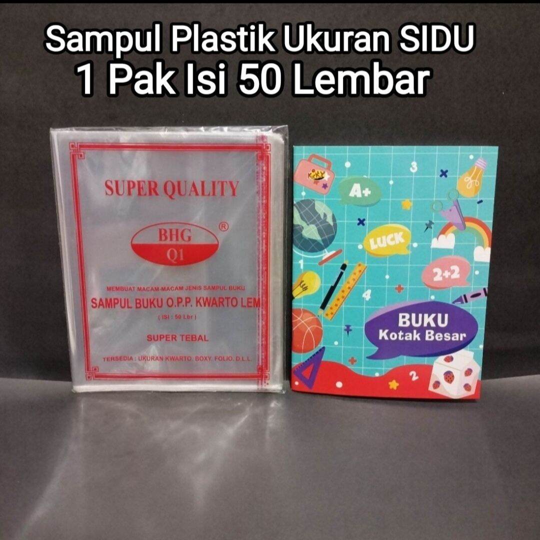 1 Pak Sampul Buku Boxy Pastik Isi 50 Lembar Ukuran Kwarto And Campus