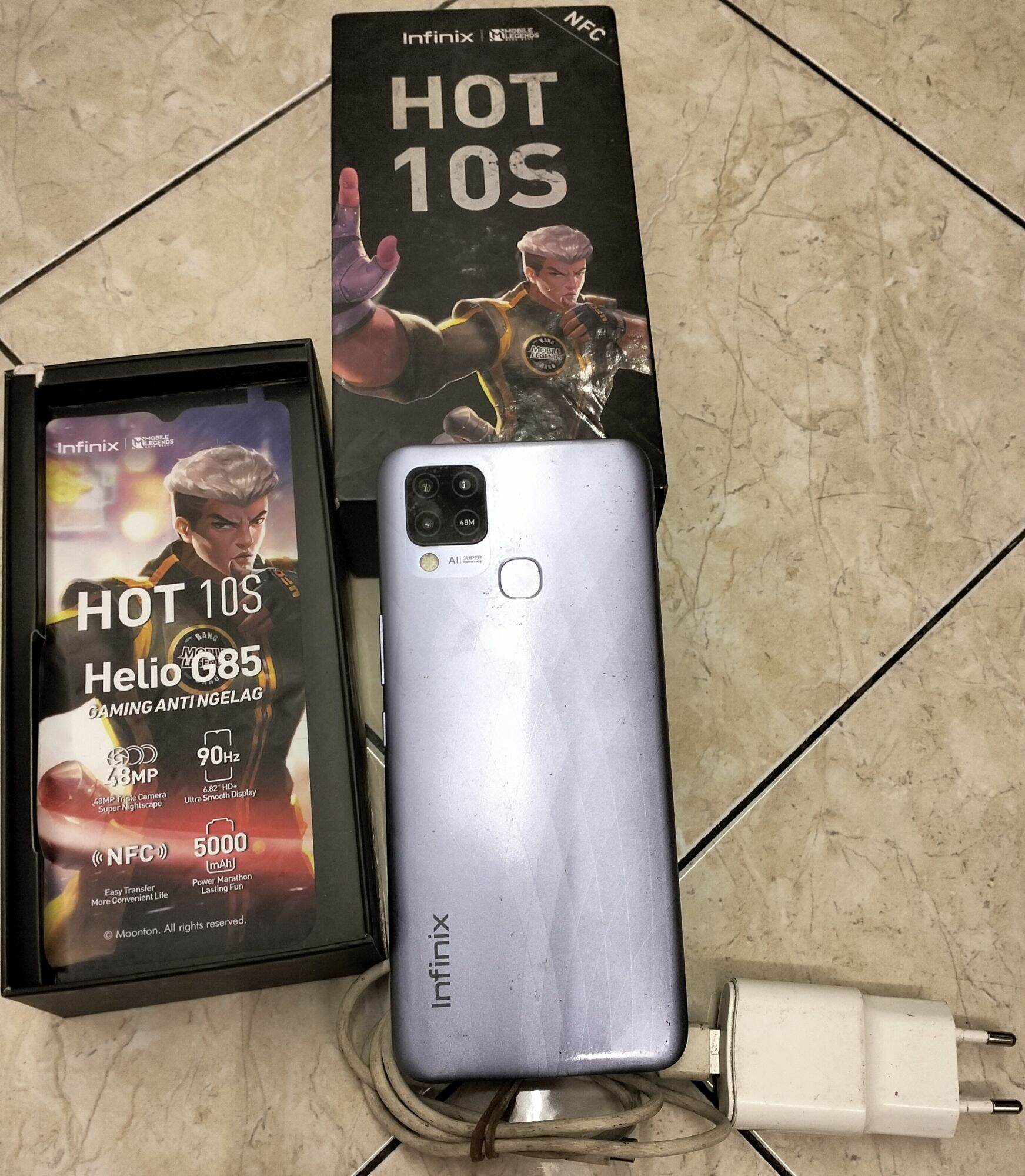 second Infinix hot 10s 4 128 Harga 1,100,000 rupiah*Gratis Ongkir