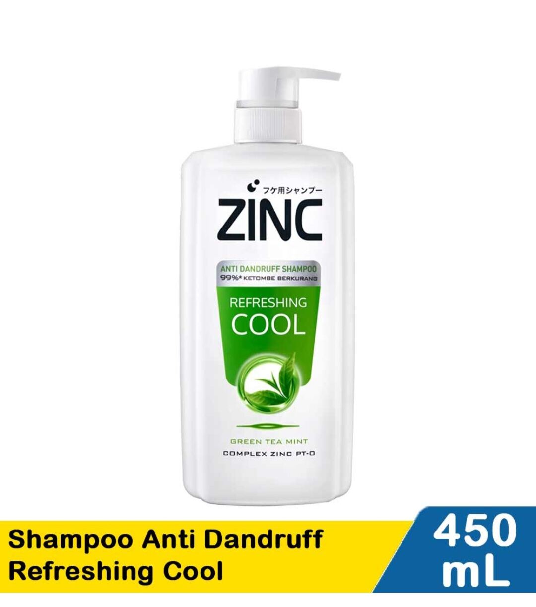 ZINC ANTIDANDRUFF SHAMPOO RERESHING COOL 450ML GREEN TEA & MENTHOL WITH COMPLEX ZPTO AND HYDRO