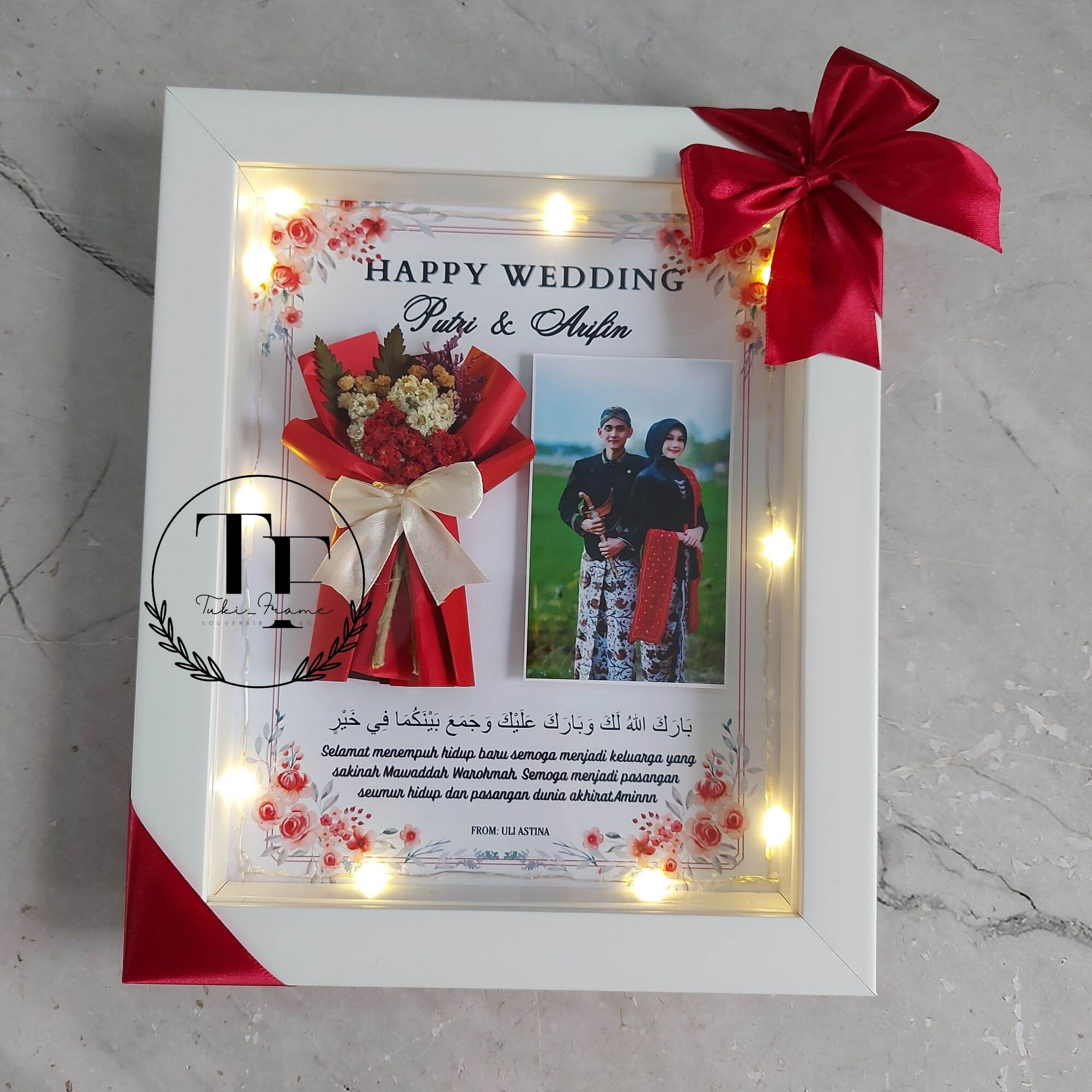 Bingkai 3D Rustic | Flowers Frame 3D| Hadiah Wisuda, pernikahan, Ulang Tahun, Dll. 1 Hari Beres