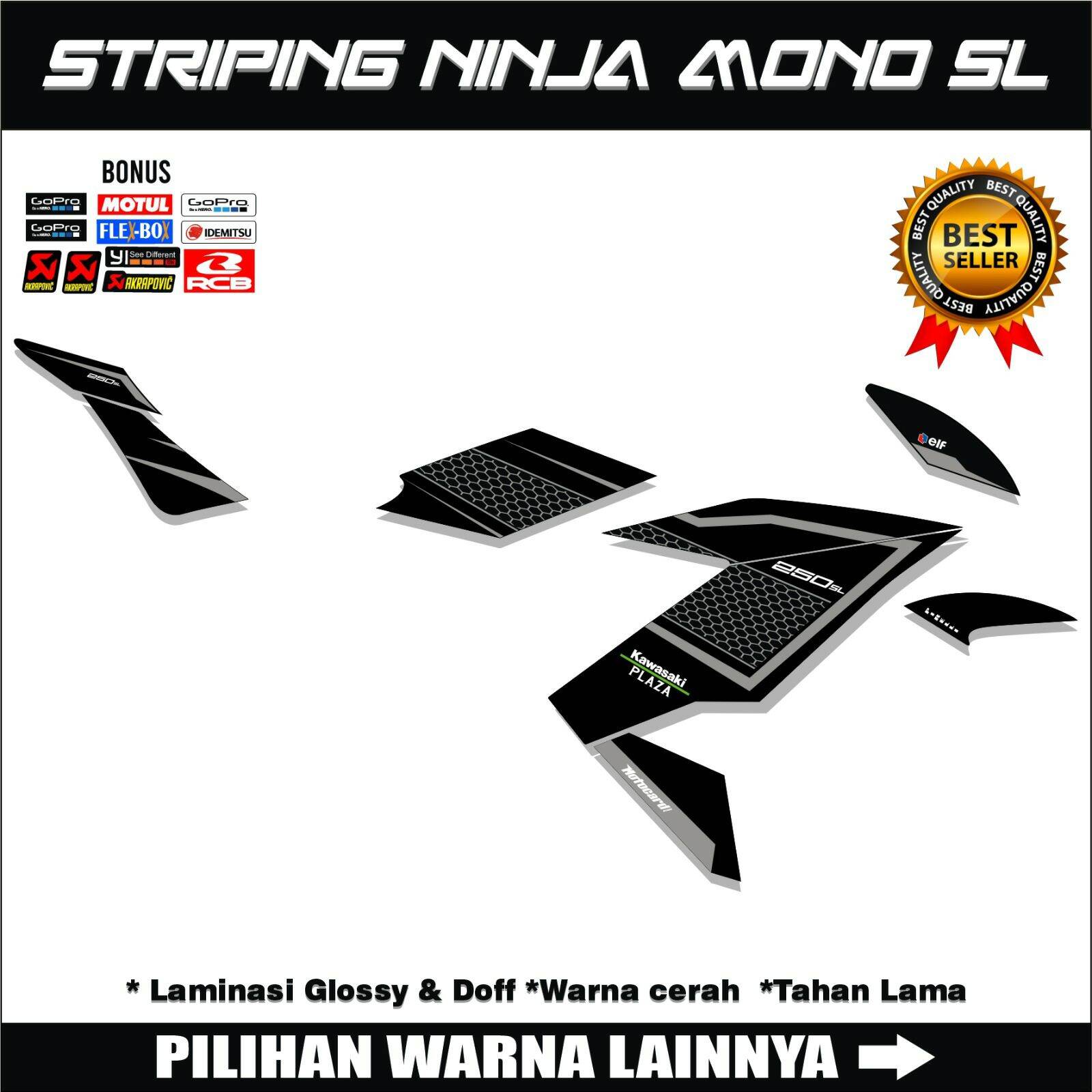 Striping Ninja Sl Mono Stiker Lis Variasi Motor Ninja Mono Sl Sticker List Body Motor