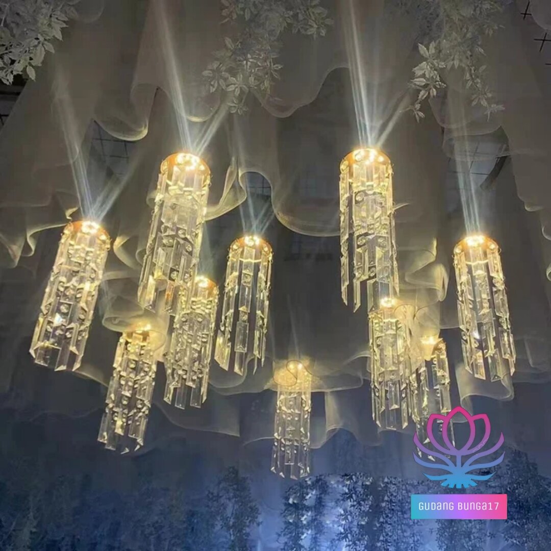 GB17 - 10pcs Lampu Rumbai Gantung Dekorasi/ 10pcs Lampu Ubur Ubur Akrilik Dekorasi / isi 10